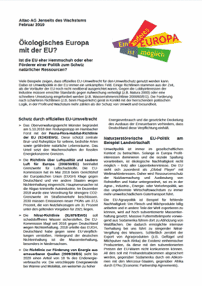 Factsheet »Ökologisches Europa mit der EU?«